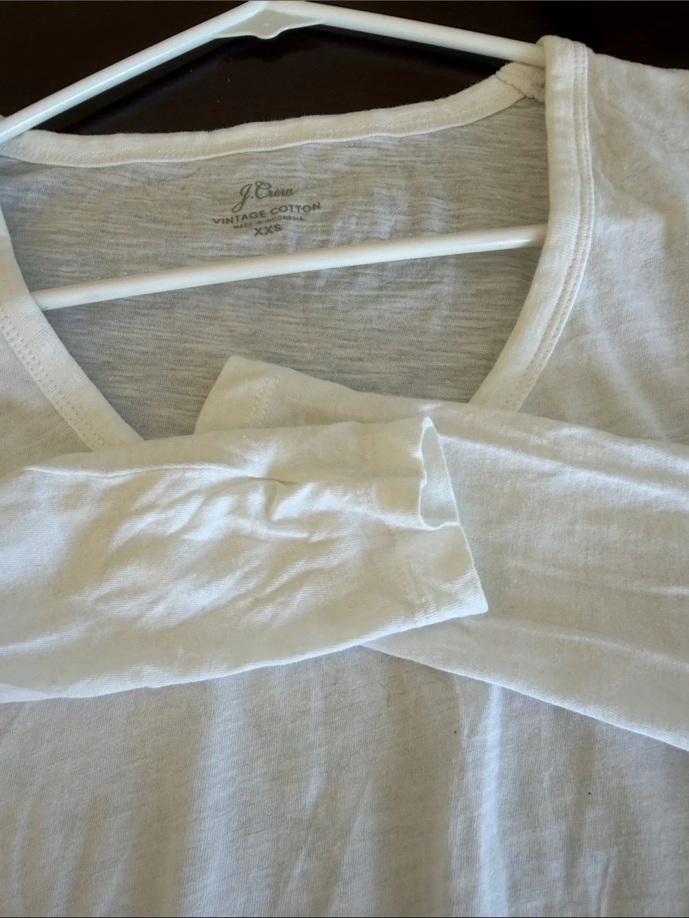 J. Crew White Long-Sleeve Scoop Neck Tee